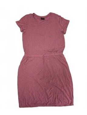 32 Degrees Casual Short Sleeve Drawstring Waist Dress in Mauve